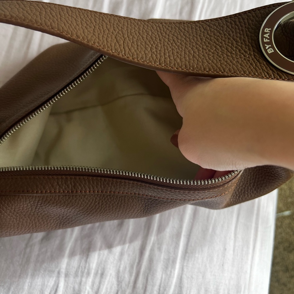 BY FAR Amira Chocolate Brown Leather Shoulder Bag - Picture 7 of 8